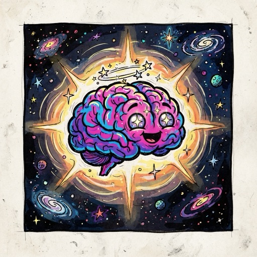 chef kiss, glowing brain expanding to a galaxy